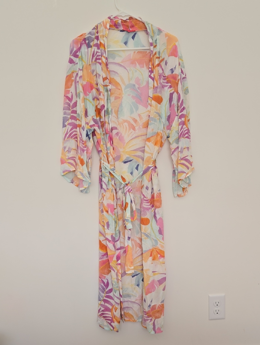 Z Supply Resort Tropical Floral Kimono Robe Pastel Feminine Vacation Medium
